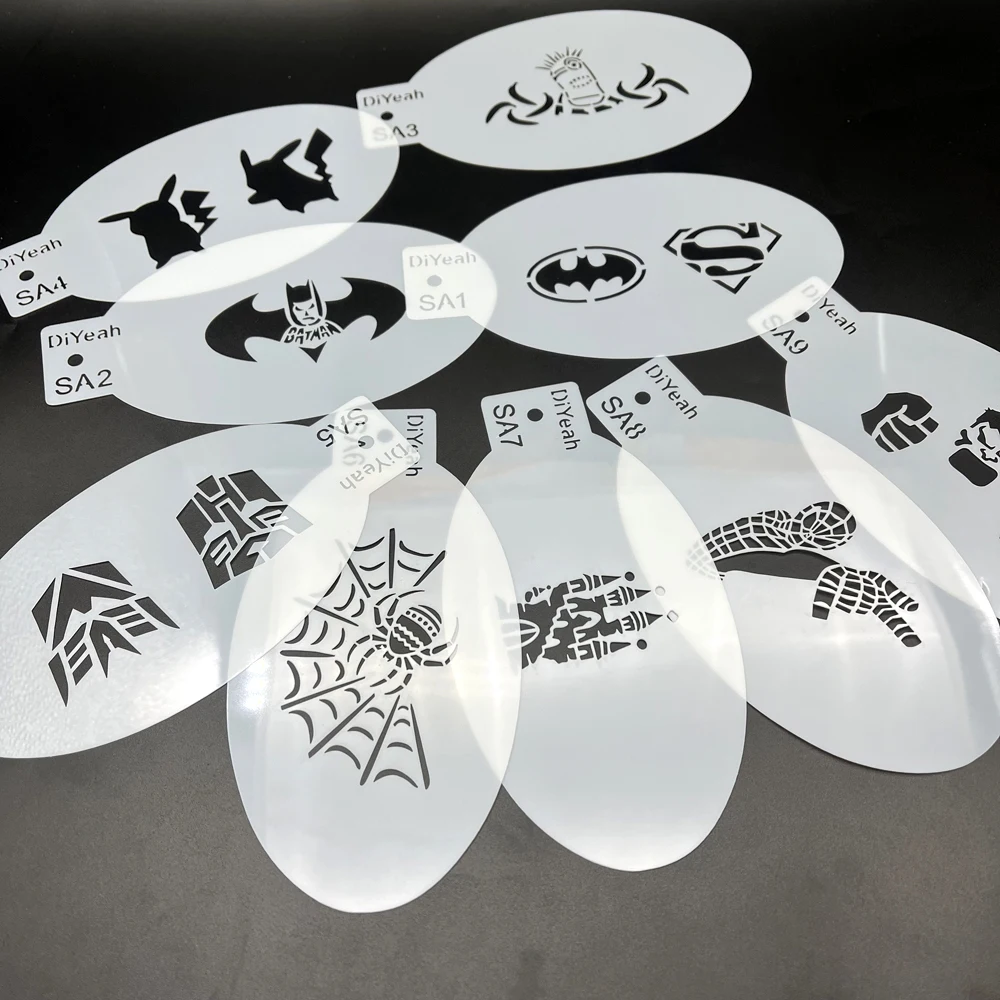 Body Paint Stencils Cartoon face painting template,henna tattoo stencils