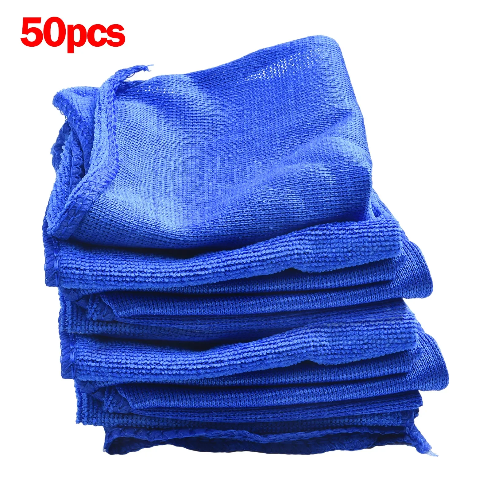 50pcs Microfiber Clean Cloth 30*30cm Water Absorbent Clean Cloth High Quality Blue Towels For Car Home Cleaning Tools Accessory
