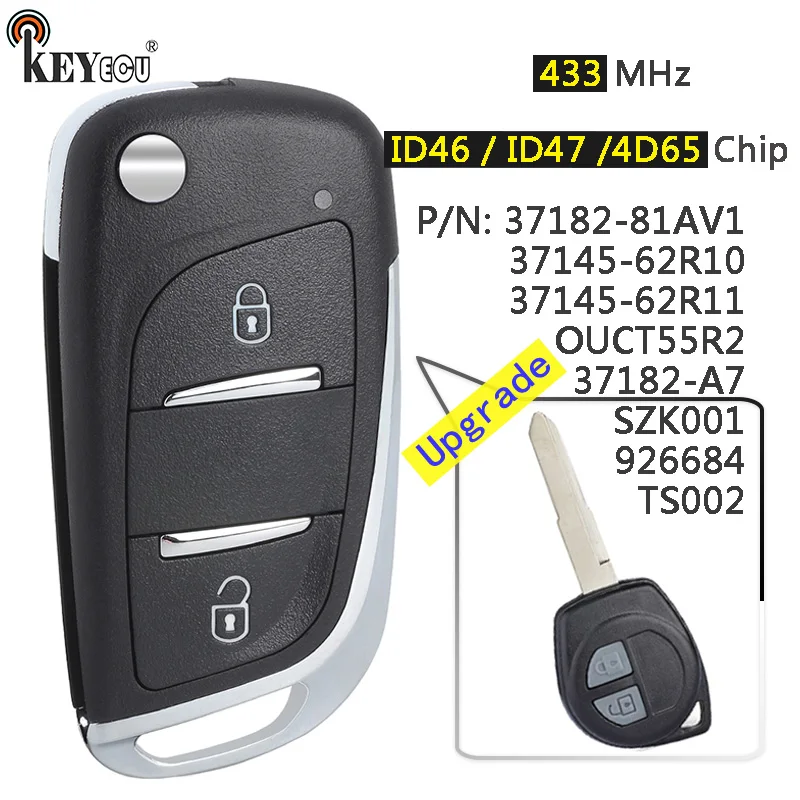 Enhanced Flip Remote Key Fob with 433MHz Frequency and Advanced ID Chip Technology