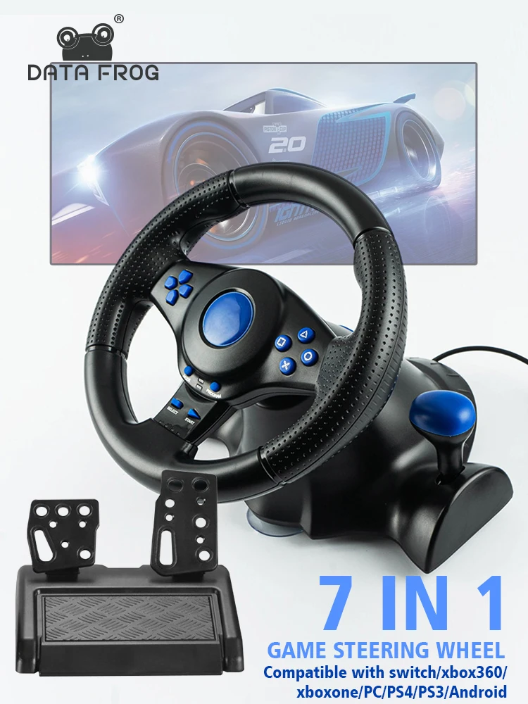 

DATA FROG Gaming Steering Wheel For PC Racing Pad 180 Degree Vibration Controlle For PS2/PS3/Xbox 360/Compatible-Nintendo Switch