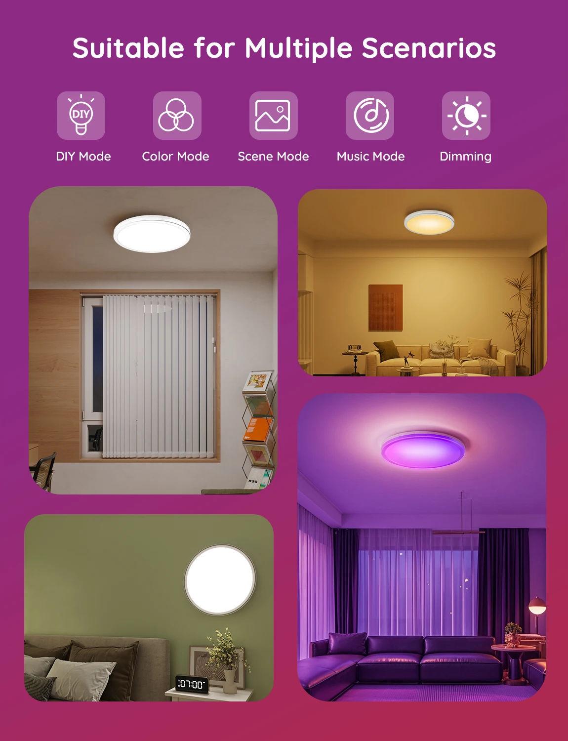 Smart Modern Ceiling Lamps 110V 220V 24W 30W RGB CCT Smart Home Led Lights S9bd6ac6d03c94366adc7999e9996c4a9Q