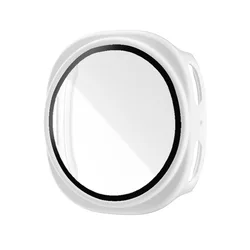 Premium Tempered Glass & PC Bumper Protective Watch Case, 40mm/44mm for Galaxy watch 8 40mm (White)