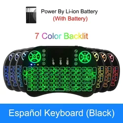 Enhanced Multi - Language Backlit Mini Air Mouse Keyboard with Touchpad & Remote Control (Spanish  backlit3)