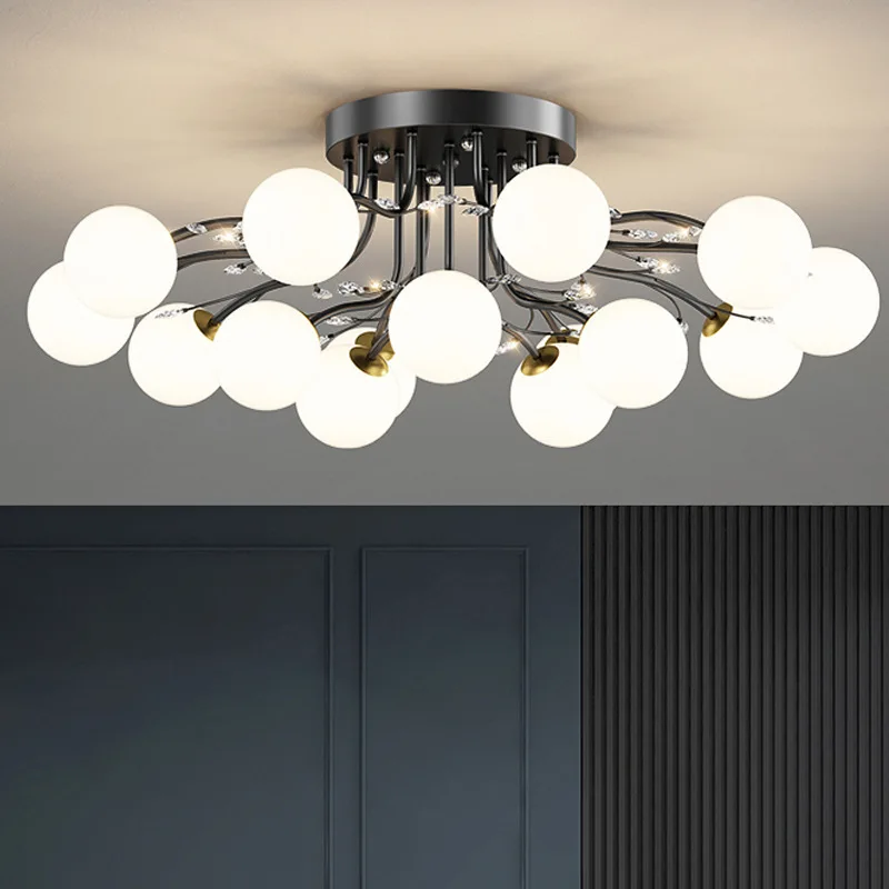 Nordic Glass Ball Ceiling Chandelier Gold for Living Dining Room Bedroom Decor Pendant Lamp Home Indoor Lighting Fixture ceiling chandelier