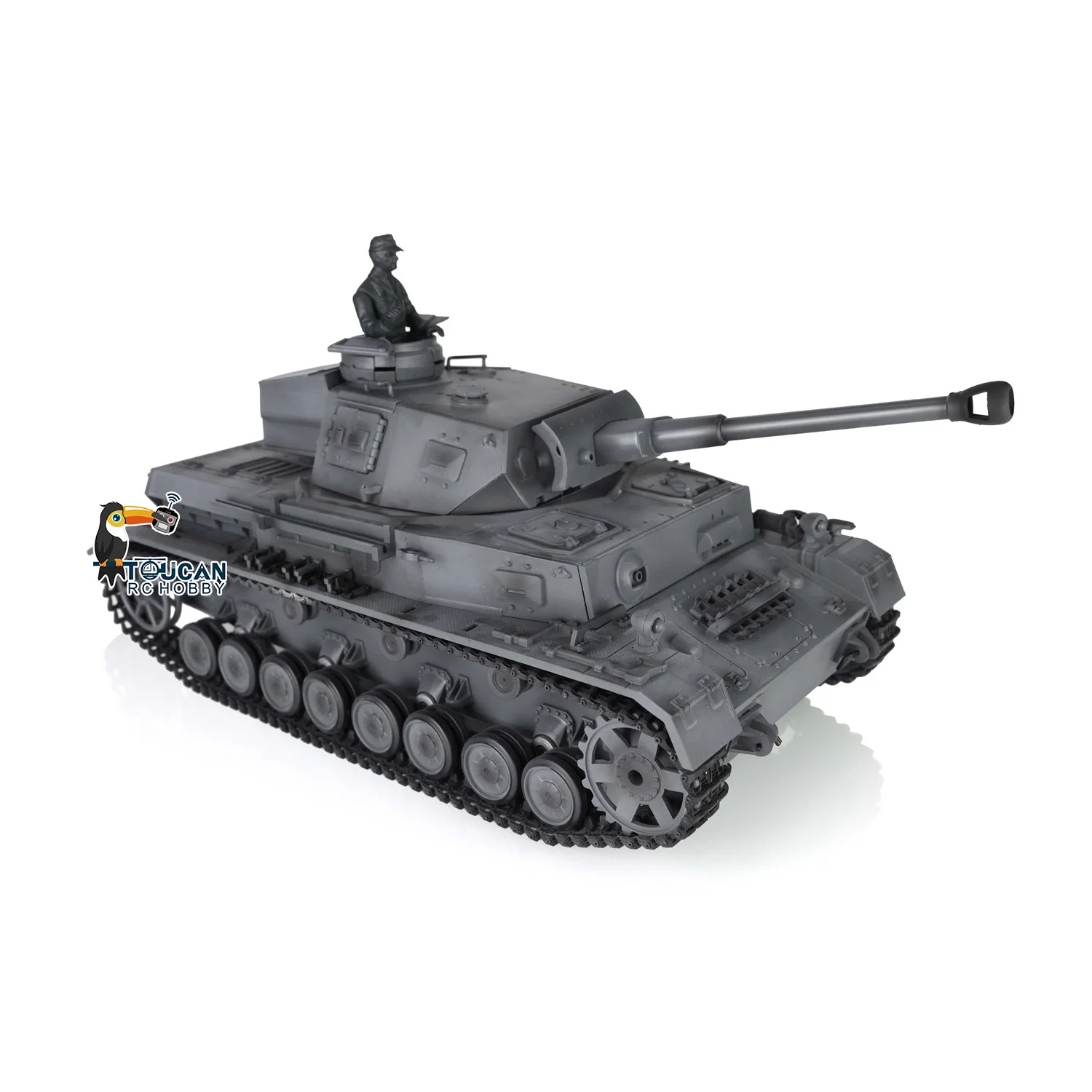 RTR RC 탱크 헹롱 3859 1/16 그레이 7.0 플라스틱 독일군 팬저 IV F2 모델 도색된 로드 휠 포함 군인 배터리 2.4G TH17411