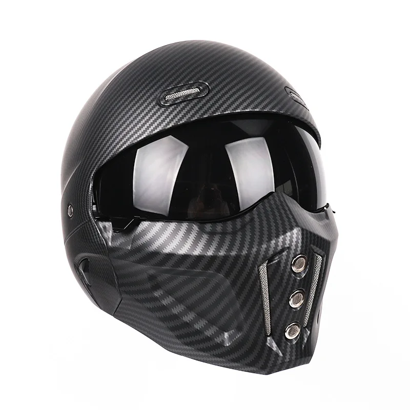 

Classic Retro Motorcycle Full Face Helmet Personality Halley Cruising Motorcycle Helmet Safety Fashion All-season Punk Helmet