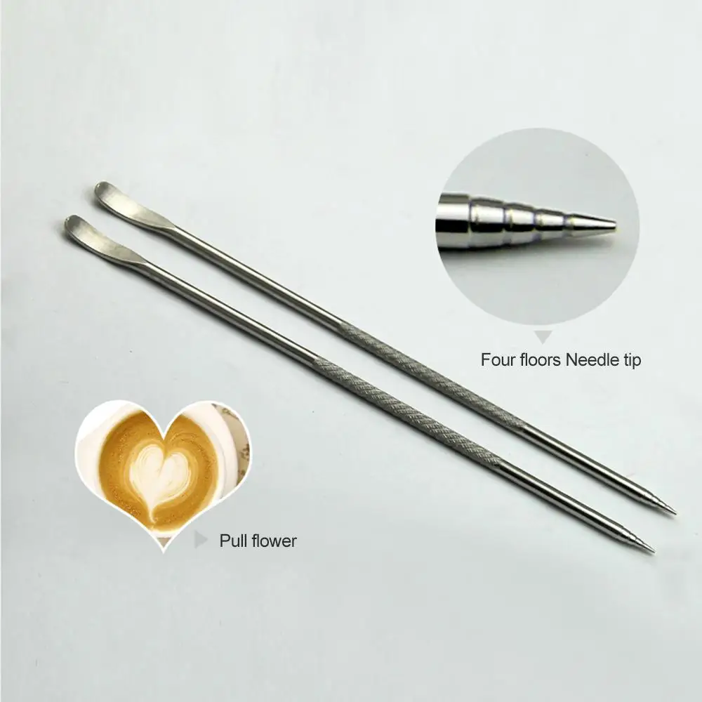 Coffee Pen Stainless Steel Coffee Art Needles Cappuccino Barista Latte Espresso Coffee Decorating Creative Milk Stick Kitchen Cafe Tool