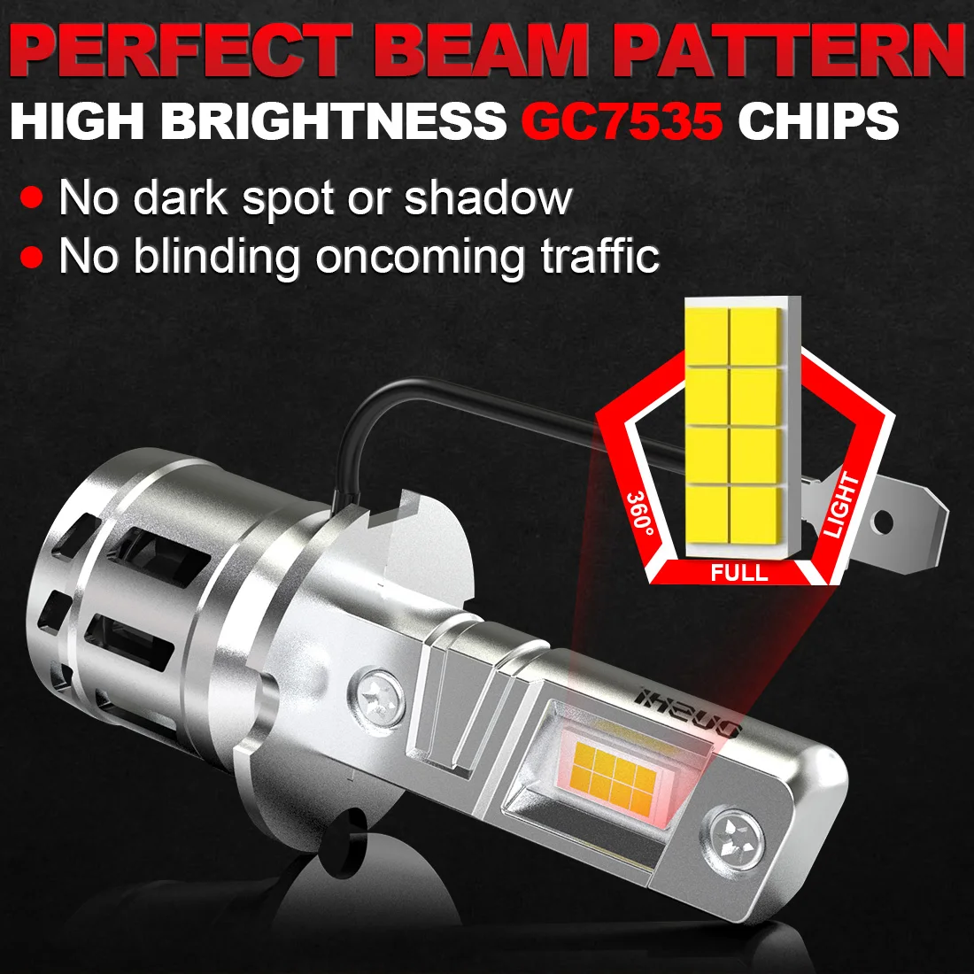 OUSHI 2개 H3 자동차 LED 헤드라이트 전구 슈퍼 LED 6000K 화이트 H3 램프 플러그 앤 플레이 DC 12V 포르쉐 카이엔 레인지로버 스포츠용