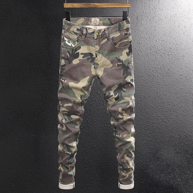 Streetwear Fashion Men Jeans High Quality Stretch Slim Fit Camouflage streetwear-fashion-men-jeans-high-quality-stretch-slim-fit-camouflage