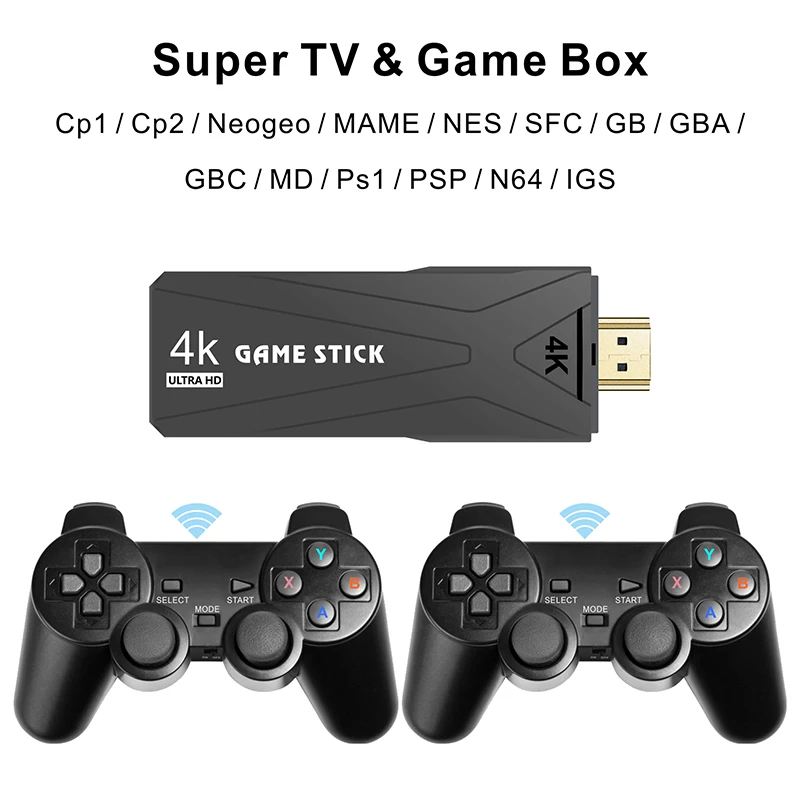 

Game Stick 4K GT65 20000 Game Android TV Home Game Console Bluetooth Handle Support Multiple Simulators Video Game Consoles