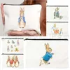Cute Beatrix Potter Cartoon Peter Rabbit Anime Duck Carrots Kawaii Animal Canvas Cosmetic Makeup Toilet Bag Pencil Case Pouch 1