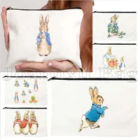 Cute Beatrix Potter Cartoon Peter Rabbit Anime Duck Carrots Kawaii Animal Canvas Cosmetic Makeup Toilet Bag Pencil Case Pouch 1