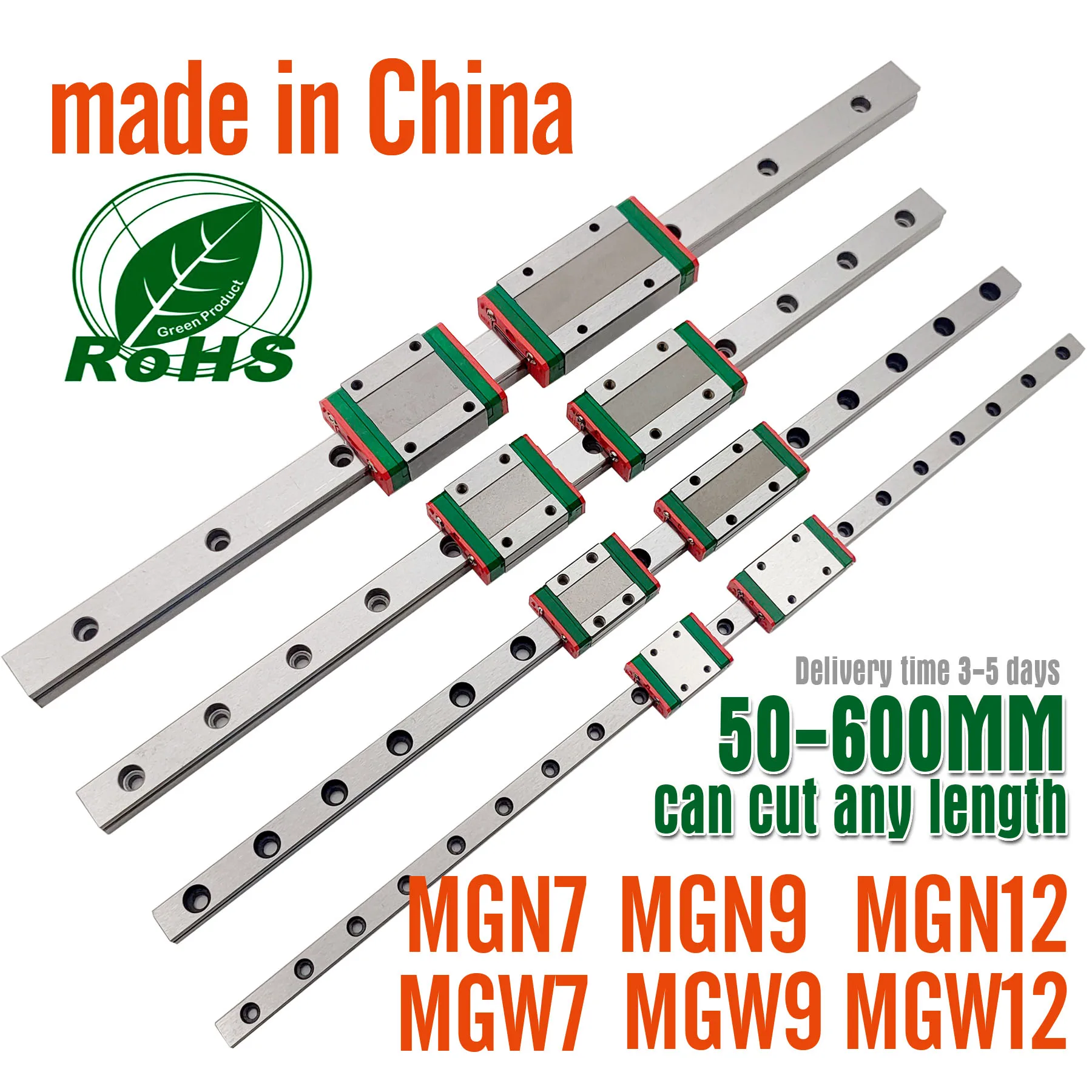 1 linear guide+1 carriage 3D Printer part MGN7C MGN9C MGN12H MGN15C ...