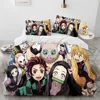 Demon Slayer Bedding Set Kamado Nezuko Duvet Cover Set Bedspread Pillowcase King Queen Full Single Size Bed Linen Kids Teen Gift 1