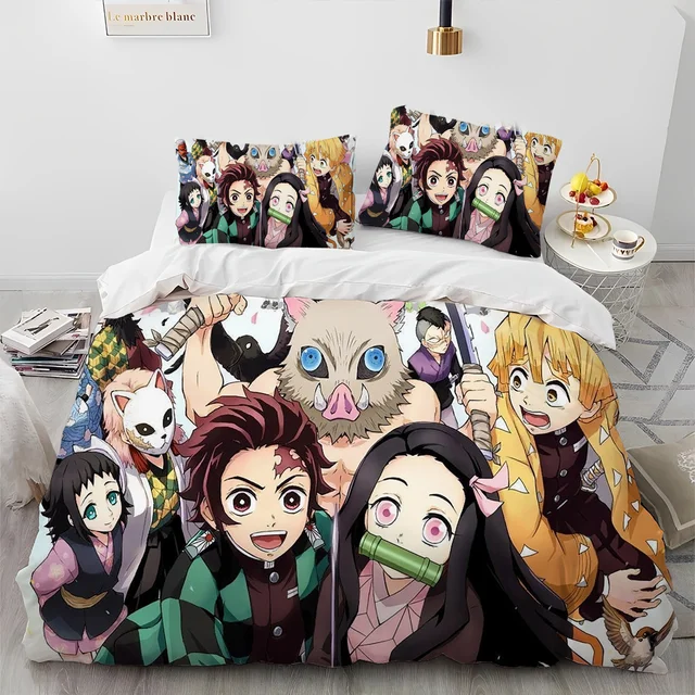 Introducing the Demon Slayer Bedding Set: Transform Your Room with Kamado Nezuko Duvet Cover Set