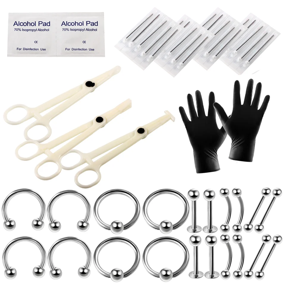 1set Body Piercing Tool Kit Disposable Professional Body Piercing