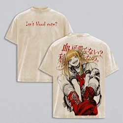 Himiko Toga Vintage Washed Anime T - Shirt - Harajuku Style Cotton Short Sleeve Tee - XXL (Beige)