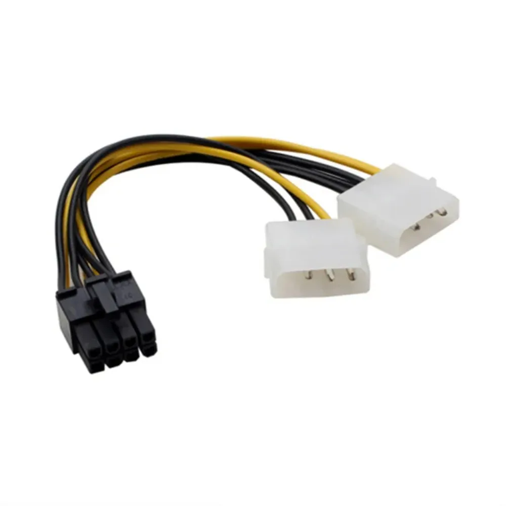 

2 шт., кабель преобразователя питания Molex с 4-контактным штекером на 8-контактный штекер PCI Express для видеокарты Pci-e ATX блок питания 17 см