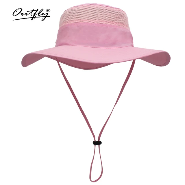 Hats for Women Bucket Hat  Men's Fisherman Sunscreen Sun Hat Panama Hat Fishing Breathable Net Quick-drying Big Hat Hiking Hat 1