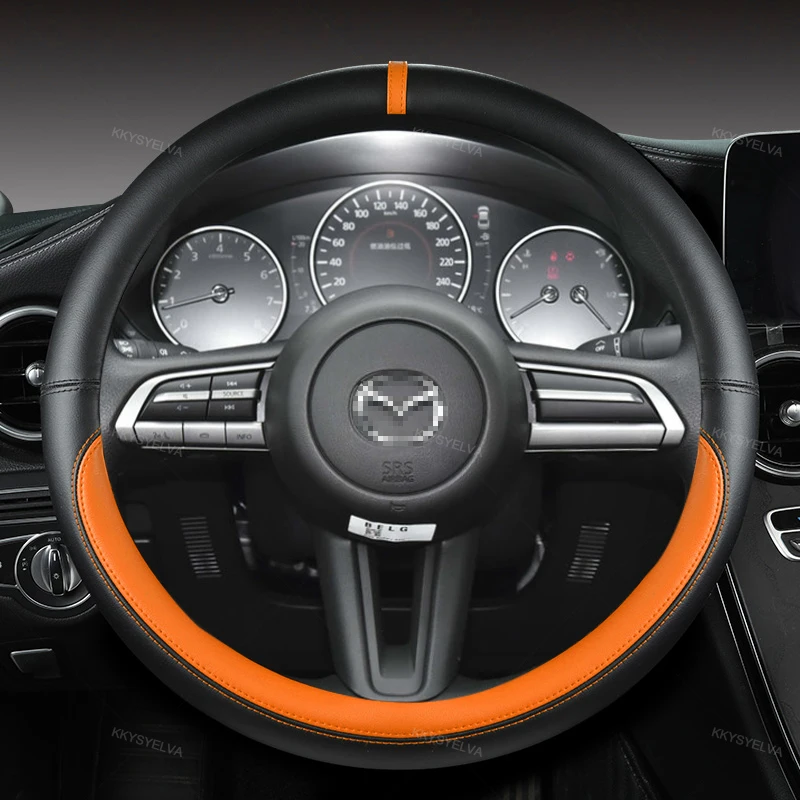 Pu Leather Car Steering Wheel Cover For Cx-3 Cx-4 Cx-5 Cx-7 Cx-9 Mazda 3 Axela 6 Gh Gj Demio Anti-Slip Funda Volante