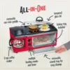 3-in-1 Breakfast Station - Includes Coffee Maker, Non-Stick Griddle, and 4-Slice Toaster Oven - Versatile Breakfast Ma 4