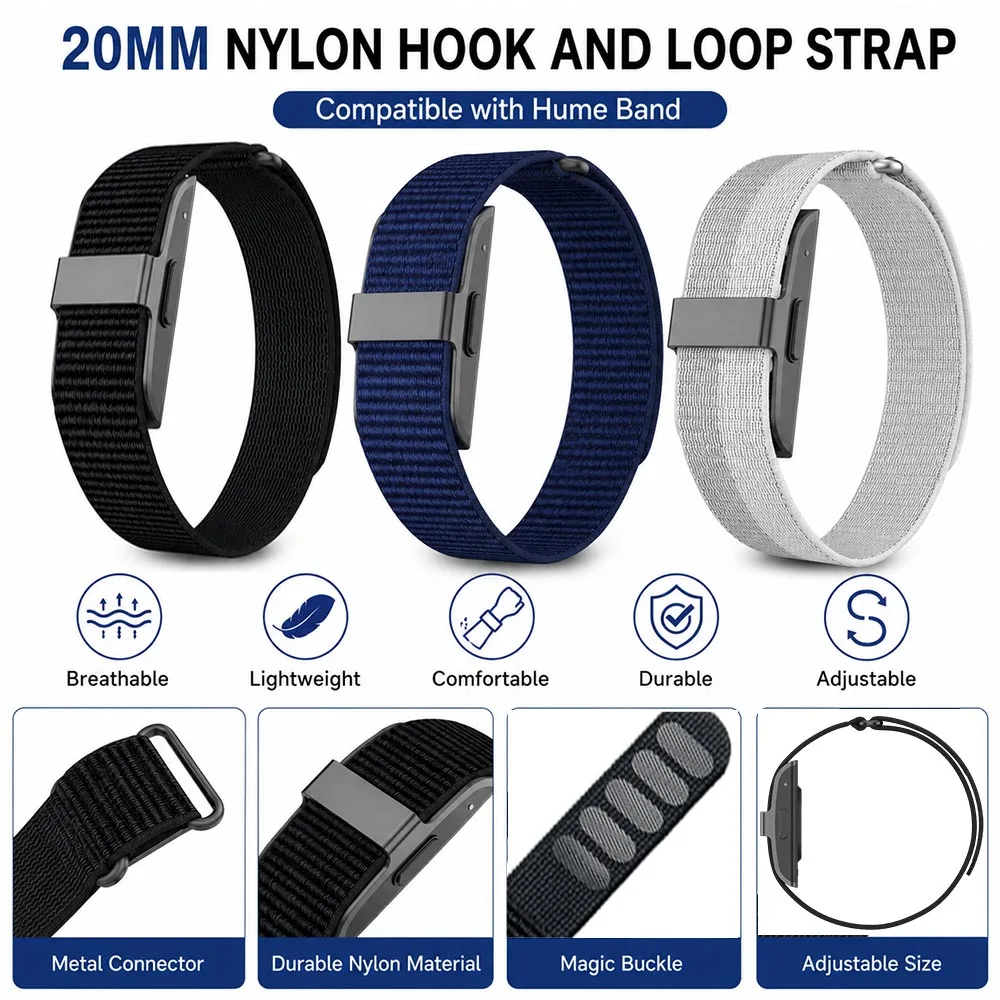 Enhanced 20mm Soft Nylon Adjustable Biceps Band Wristband/Armband