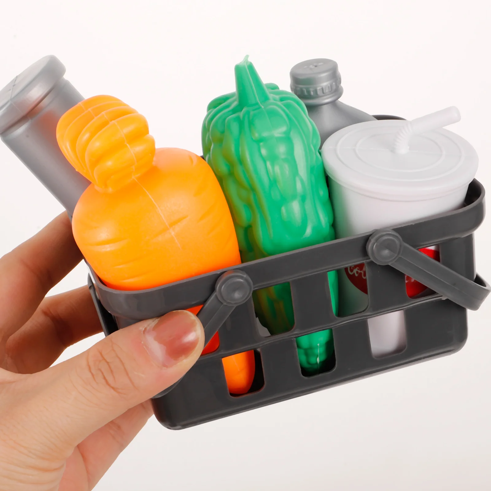 Gray Children Cash Register Toy Calculator Kids Toy Set Emulation Cash Register Simulation Calculator Pretend Play Money Bank