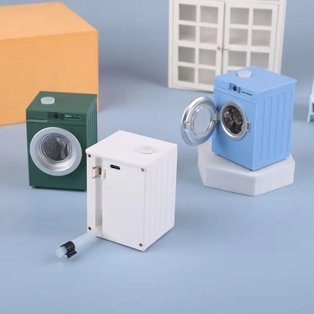 Dollhouse Miniature Simulation Drum Washing Machine Furniture Simulation 1:12 1/12 Washing Machine Laundry Door Can Be Opened
