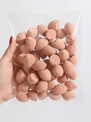 50 - Pack Mini Beauty Sponges for Flawless Application - Dual - Use for Liquid and Cream Makeup (Brown)