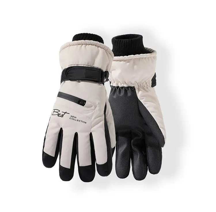 thumbnail image 1 of Guantes de esquí para mujer, impermeables, acolchados, de algodón grueso, pantalla táctil de invierno, cálidos, a prueba de viento, conducción al aire libre, deportes de motocicleta, suaves, 1 of 5
