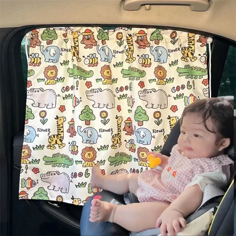 Cotton Car Window Sunshade Cover for Kids and Baby