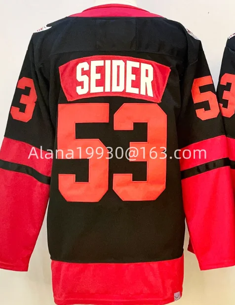 사용자 정의 아이스 하키 스티치 저지 이름 번호 Dylan Larkin Patrick Kane Lucas Raymond Seider DeBrincat Howe Yzerman Jerseys