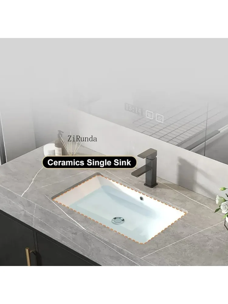 Vanitys-Floating bathrobe set, 39" modern furniture, white color, on the top stone wall, color n
