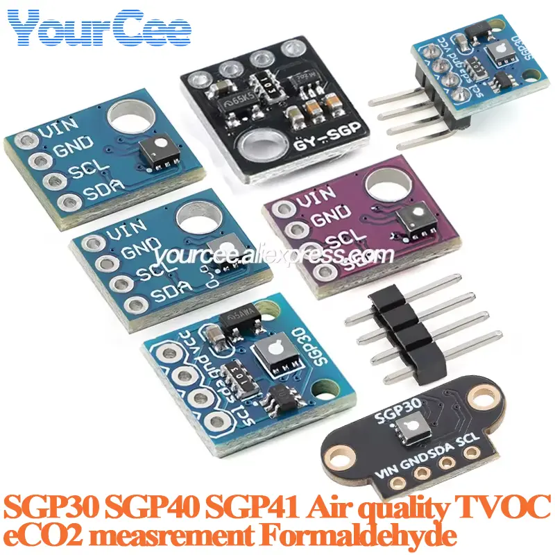 10pcs/1pc SGP30 SGP40 SGP41 Gas Air Quality Sensor Module TVOC ECO2 Carbon Dioxide Measurement Formaldehyde Air Detector image 1