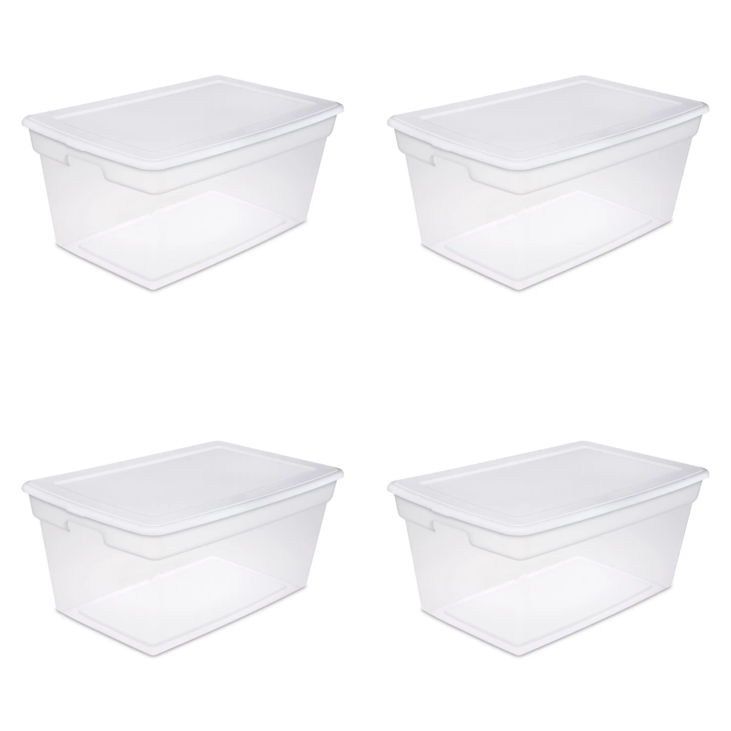

Sterilite 90 Qt. Storage Box Plastic, White, Set of 4