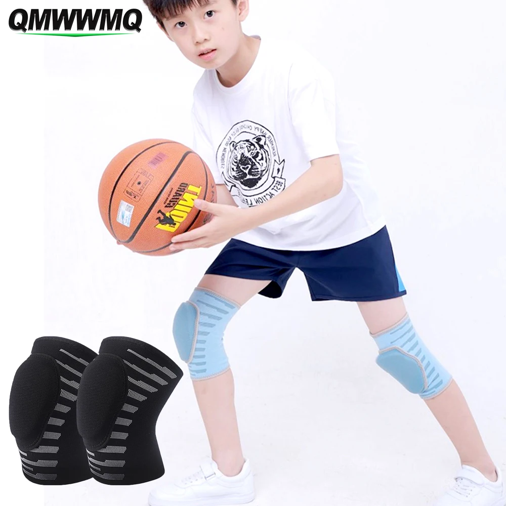 

1Pair Kids Knee Pad,Anti-Slip Padded Sponge Knee Brace Elastic Knee Support for Football Volleyball Dance Skating Cycling Sports