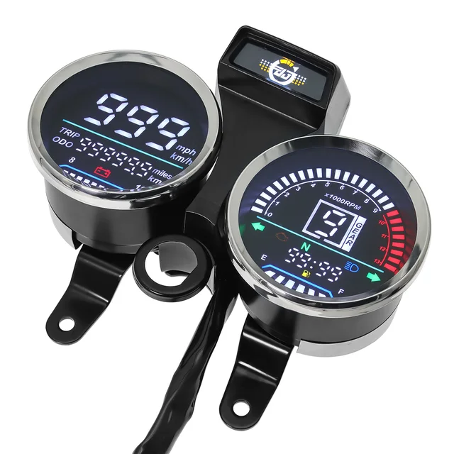 Universal Dash Motorcycle Speedometer Digital Tachometer Assembly