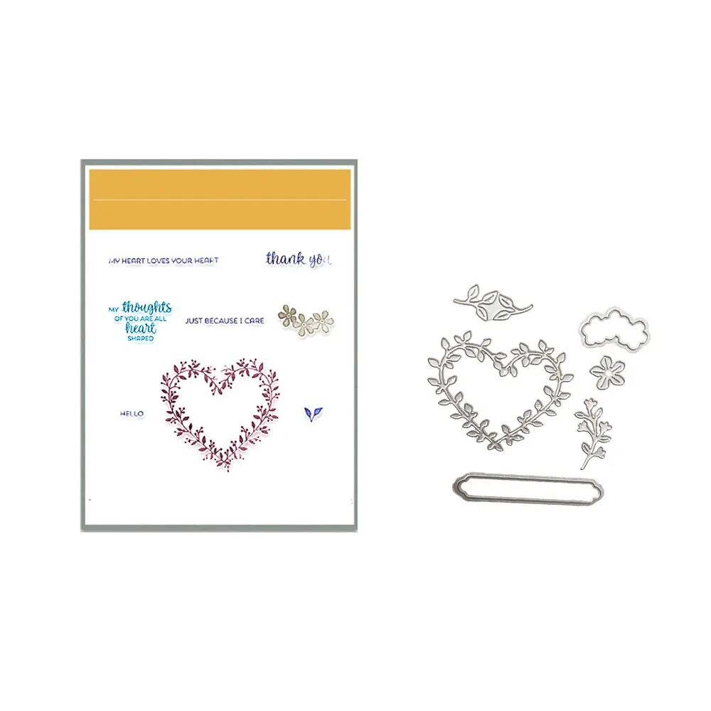 스프링 커팅 다이 및 클리어 스탬프 세트 스크랩북 다이 다이어리 장식 DIY 카드 제작 스탬핑 플레이트 공예