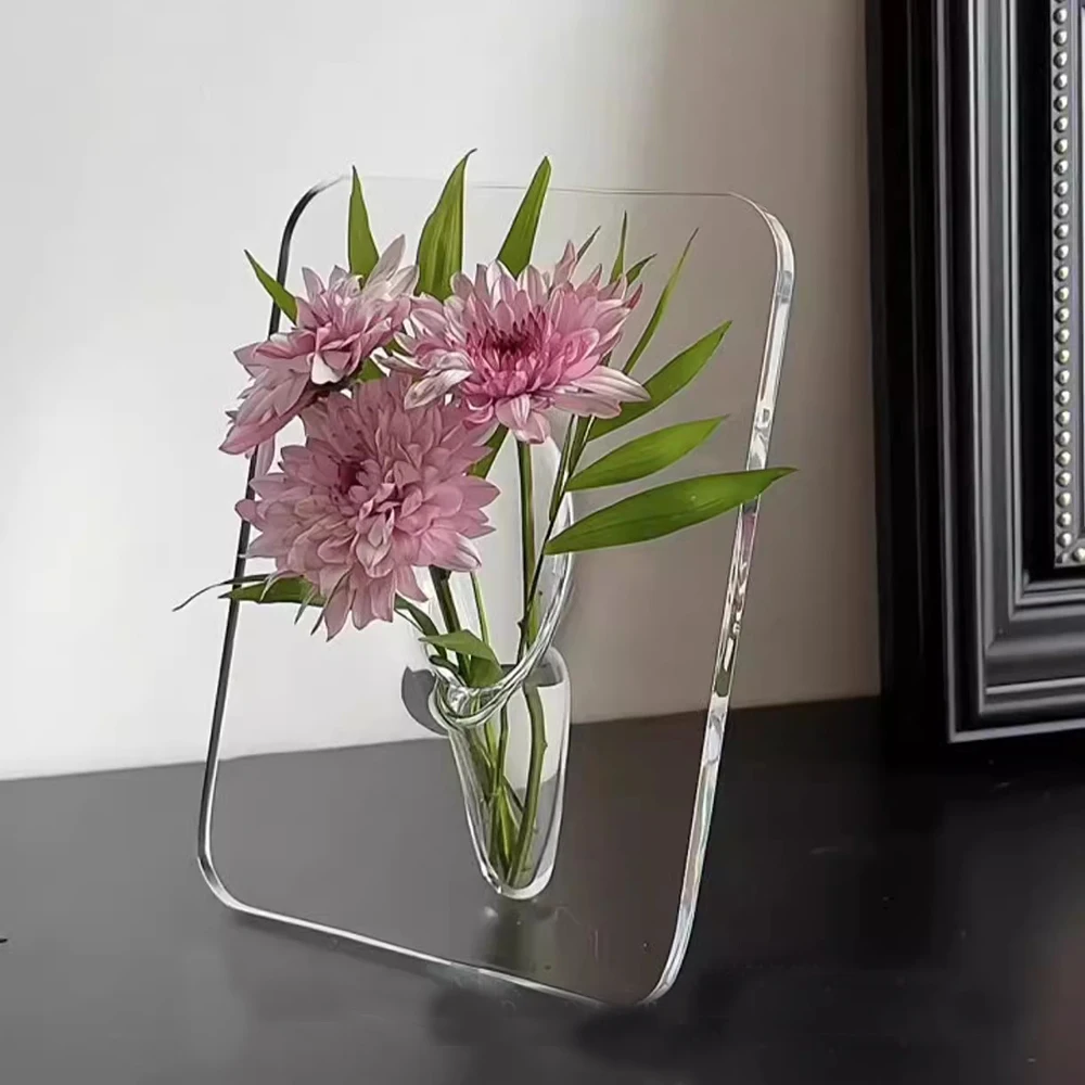 20&times;15cm Creative Art Acrylic Photo Frame Vase Hydroponic Flower Arrangement Device Transparent Vase Home Decoration Ornaments