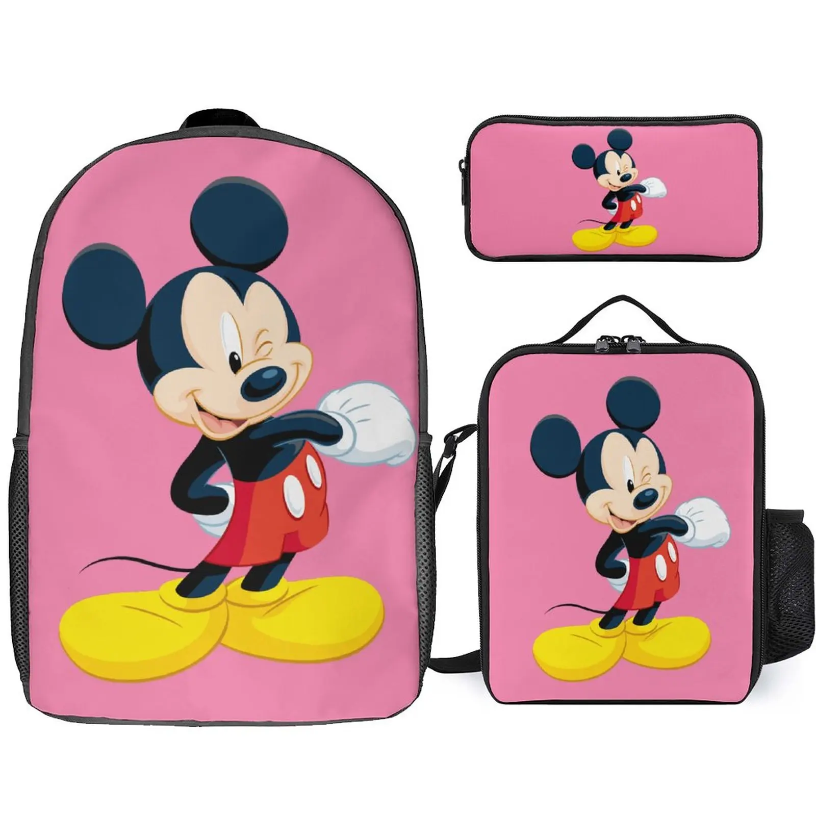 

Disney Three-piece Children's Bag Teenage Computer Bag Bag Pattern Cute Boy Girl Backpack Cartoon Printing Custom