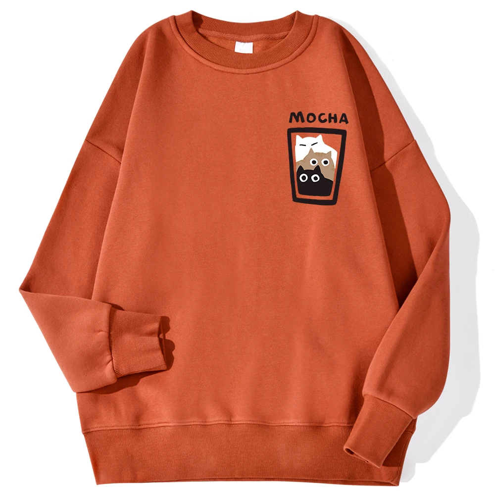 Three Cats In A Mocha Cup Sweatshirt Men Fashion Comfortable Hoody Autumn Fleece Soft Hoodies Casual Warm Tops customized hoodies men hoodie
