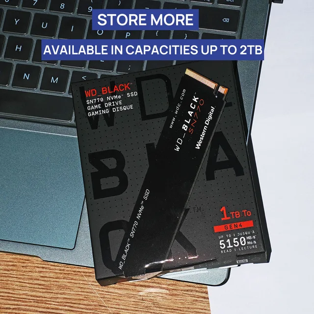 SSD WD_BLACK SN770 NVMe 1 TB - Velocidad Hasta 5150 MB/s, PCIe