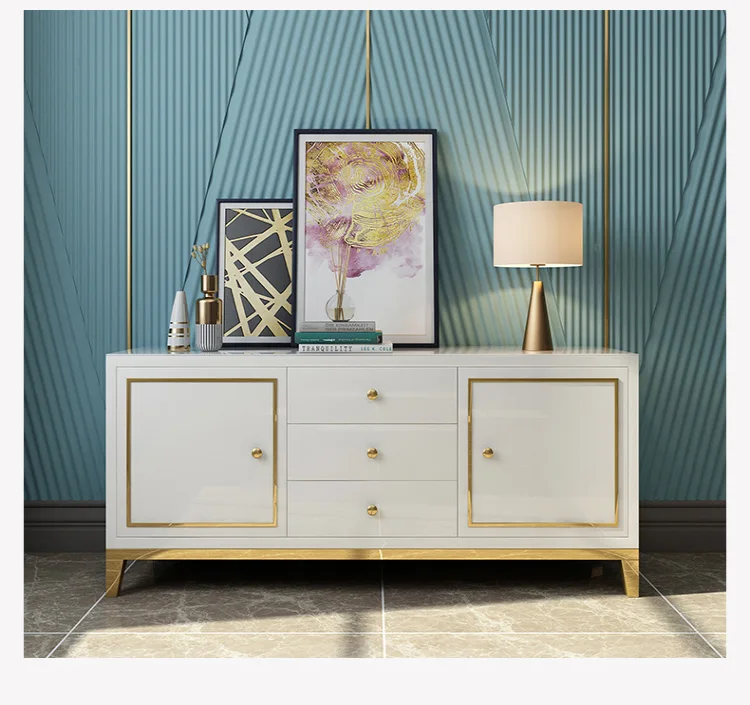 | بوفية خشب هندسي بتصميم فاخر