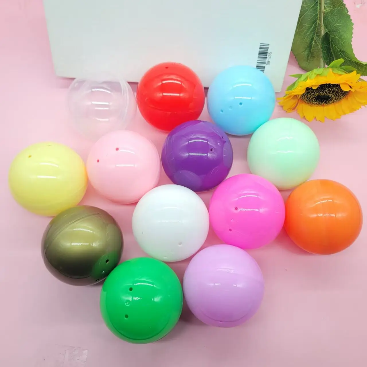 10PCS 32-100mm 채울 수 있는 PP 볼 라운드 캡슐 플라스틱 속이 빈 구체 자동판매기 장난감 파티 선물 휴일 축제 장식