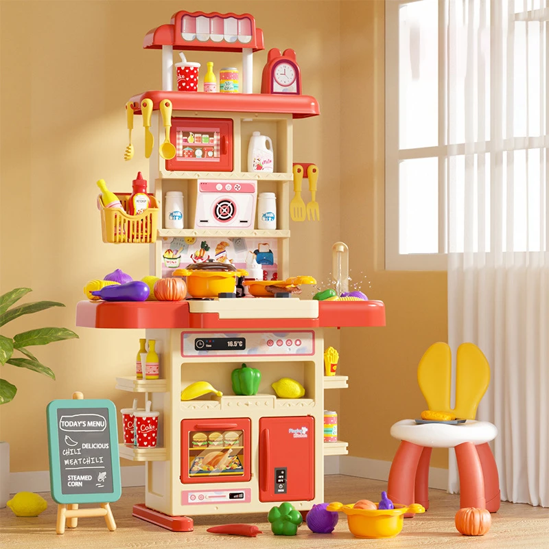 Kids Play House Kitchen Set Spray Kitchen Dining Table Spray Stove