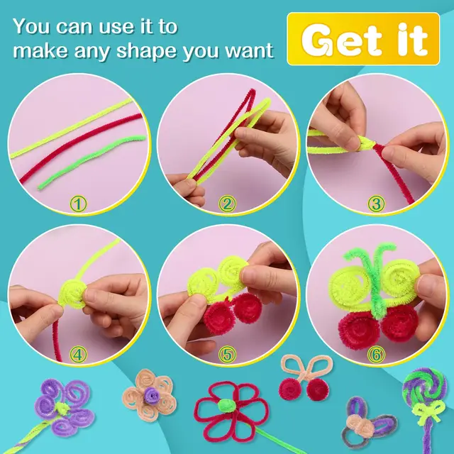 100pcs Chenille Pipe Cleaners 5