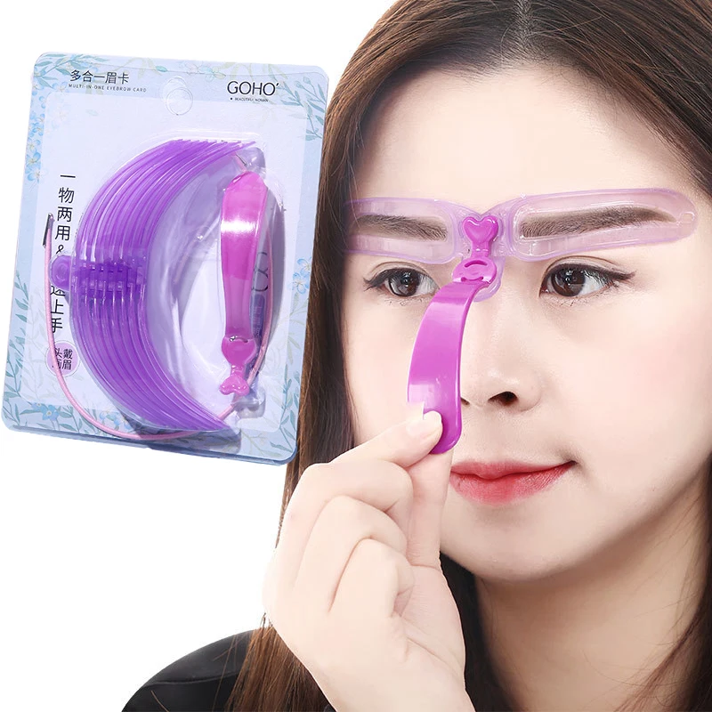 8 In 1 Reusable Eyebrow Stencils Eye Brow Stamp Templates Eyebrow Shape Set for Women Eye Brow Make Up Accessories Beauty Tools