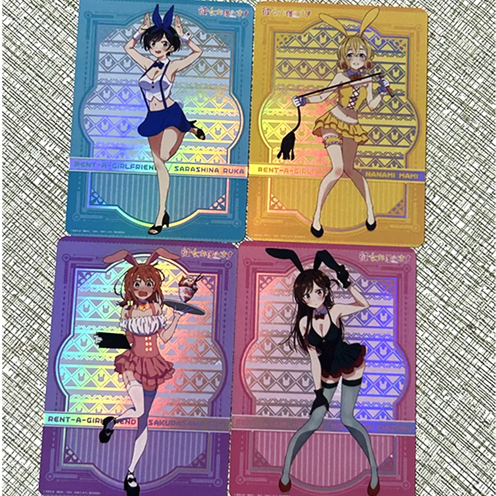 

4Stks/Set New Anime Diy Kanojo Okarishimasu ACG Card Game Anime Kawaii Collectible Card Gift Toy