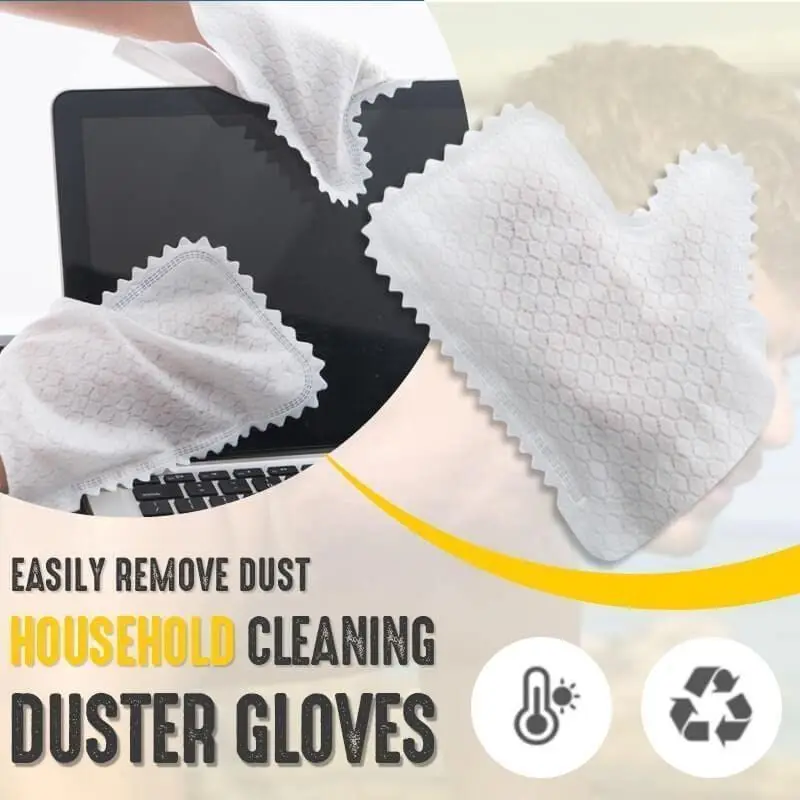 10/50pcs Non-woven Dust Cleaning Gloves Reusable Fish Scale Cleaning Duster Gloves Household Kitchen Cleaning Tool 3
