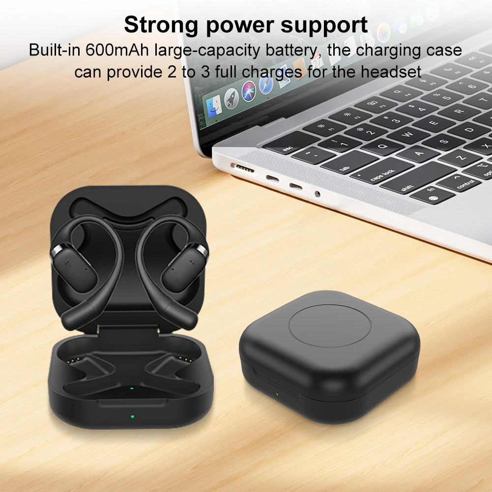 Charging Case 600mAh Type-C Rechargable Battery Charger Cover Case Charging Box Replacement For Shokz OpenFit T910 Open Ear Hook